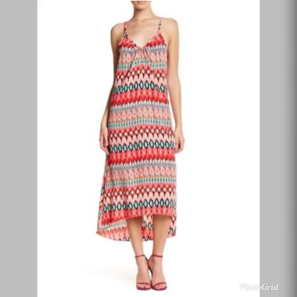 Vanity Room L Slip Dress Ikat Maxi Spaghetti Strap